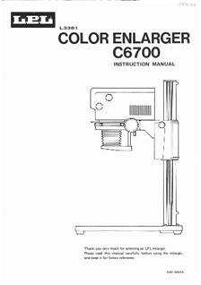 LPL C 6700 manual. Camera Instructions.